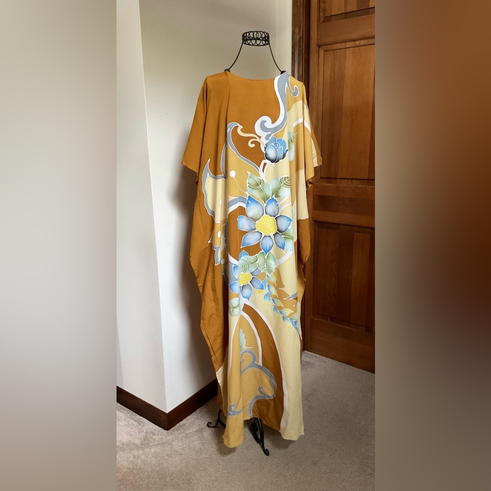 Elegant Floral Print Maxi Dress, O/S